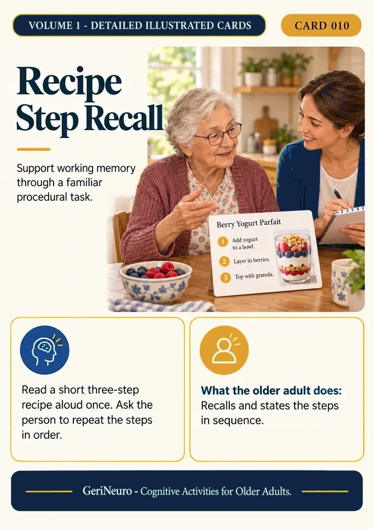NeuroActiva — Ficha 010: Recipe Step Recall