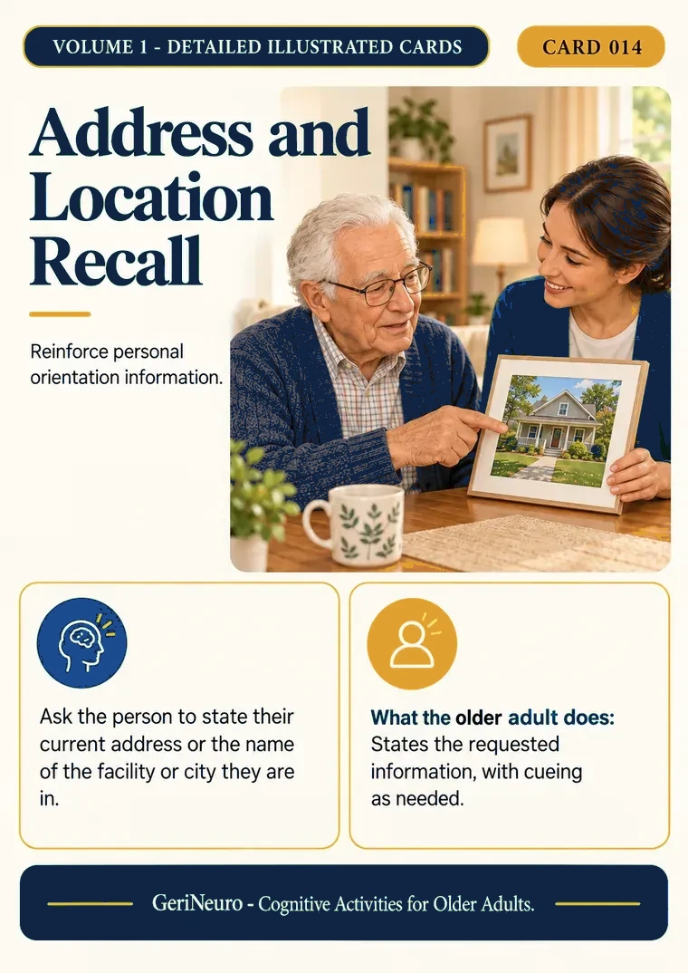 NeuroActiva — Ficha 014: Address and Location Recall